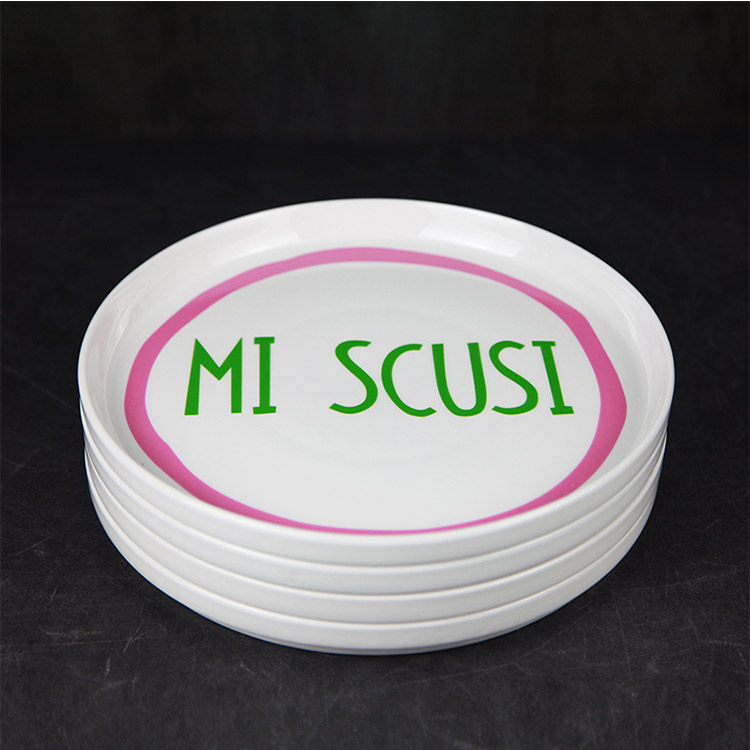 white porcelain plates mi scusi