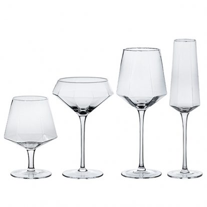 diamond shape wine glasses for sale