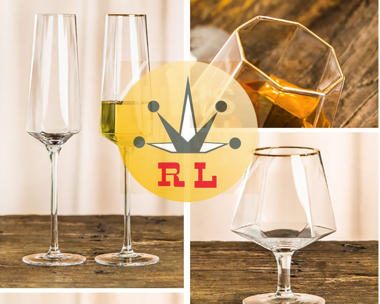 diamond shape clear wine glass custom