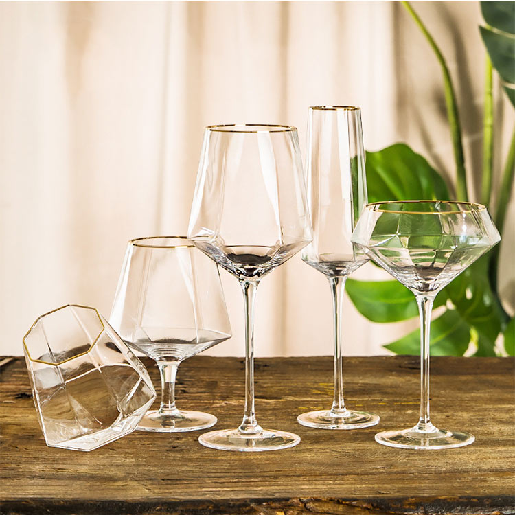 clear wine glasses diamond-shape bulk sale