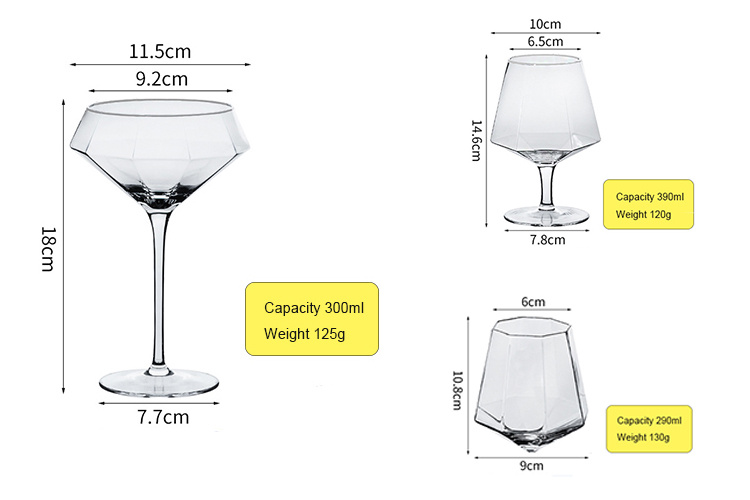 diamond-shape wine stemware wholesale price