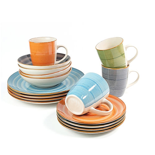hand-painted ceramic dinnerware set