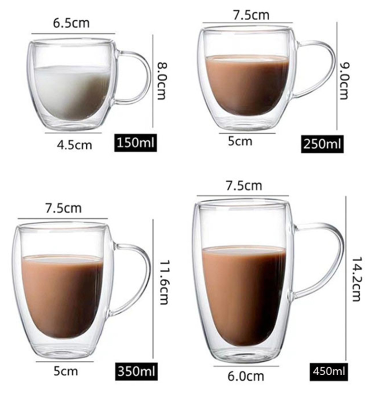 double-wall coffee glass cups