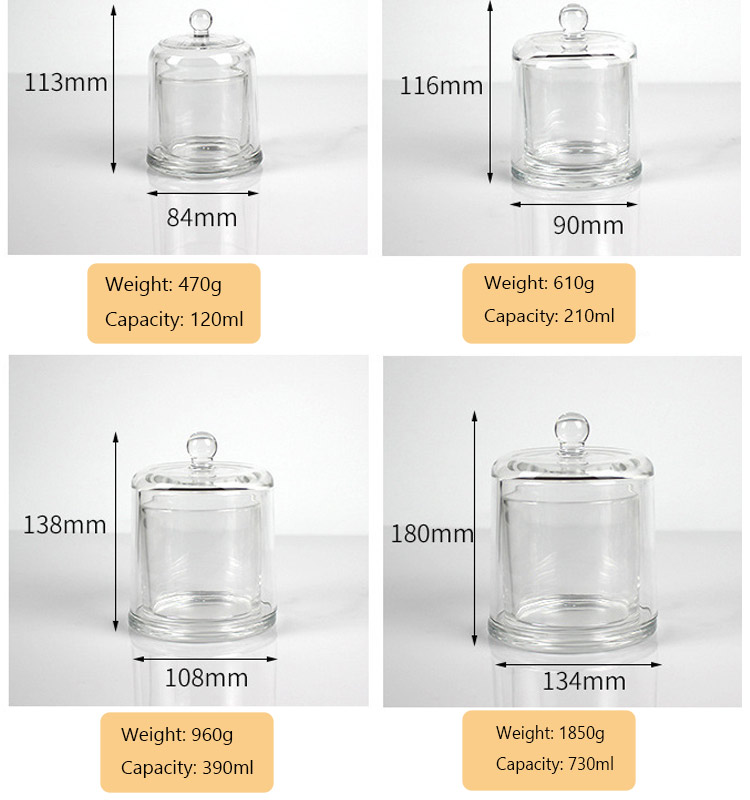 candle glass jars clear color