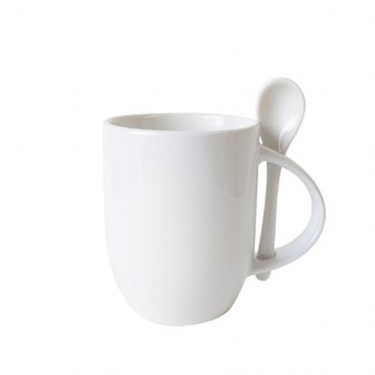 plain white ceramic mugs with spoon bulk sale