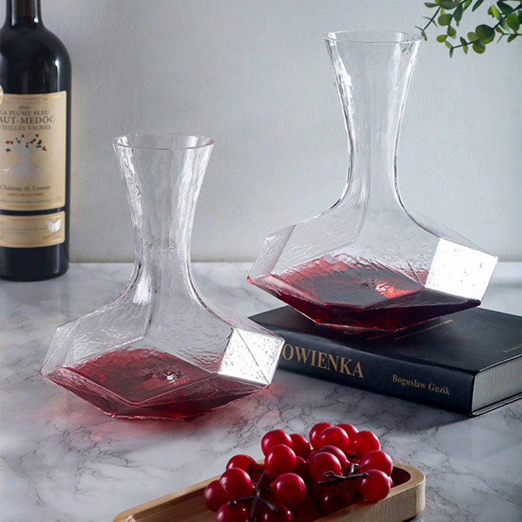 hand blown crystal glass wine carafe