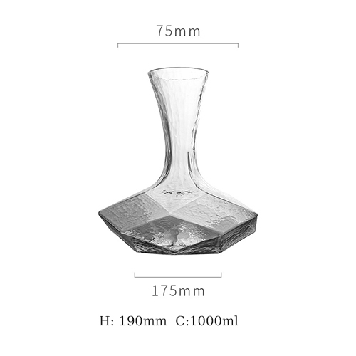 hand blown crystal glass wine carafe