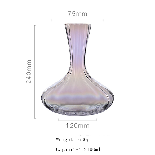 2100ml electroplating glass wine decanters