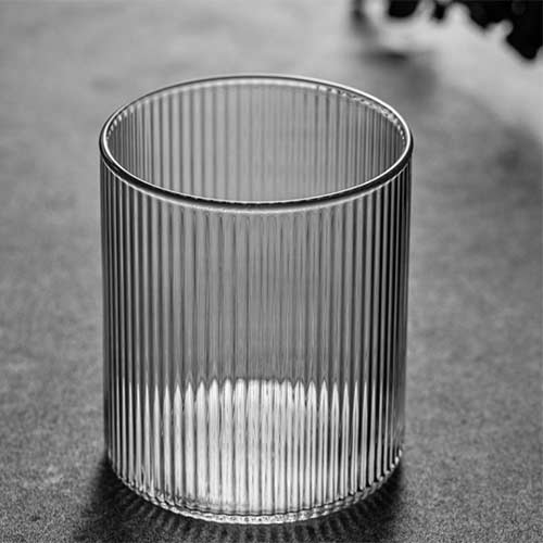 wholesale ribbed glassware cups 300ml