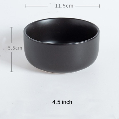 round ceramic bowl black matte