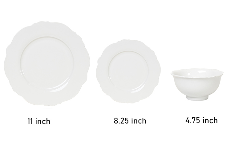 white color floral dinnerware set wholesale