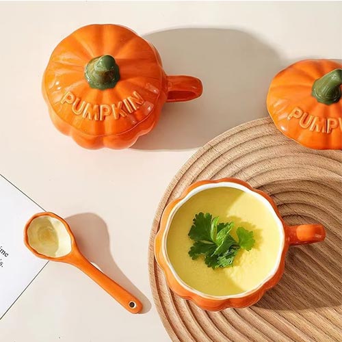 cereamic pumpkin mug with lid