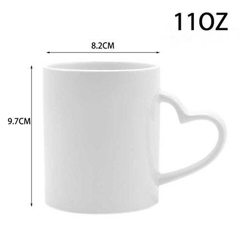 white heart shape sublimation mugs 11oz bulk sale