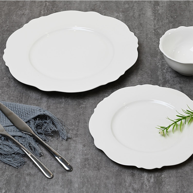 custom white floral dinner plates