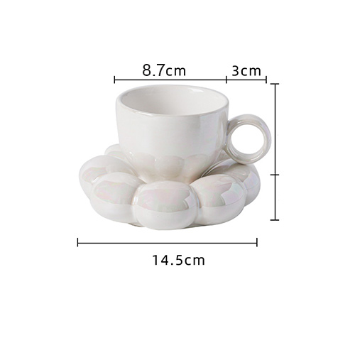 ceramic sunflower coffee mug with saucer 200ml