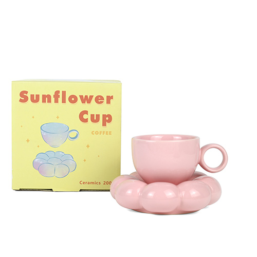 ceramic sunflower coffee mug set