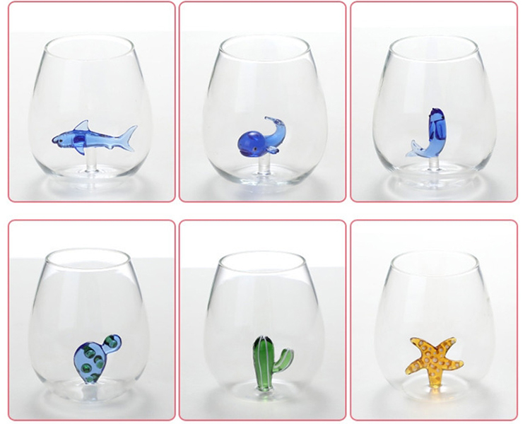 custom animal 3d glass cups