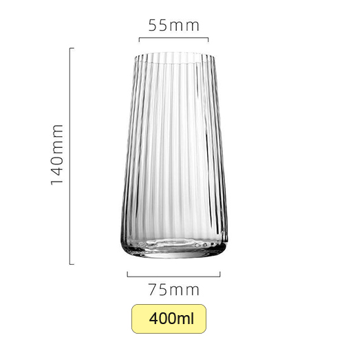 400ml clear vertical grain glass tumbler