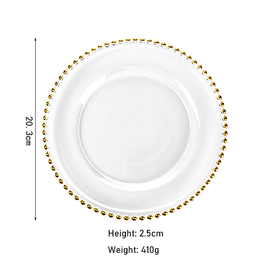 gold bead glass plates supplier