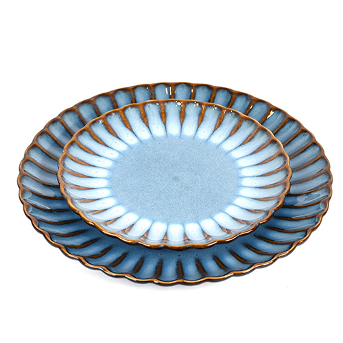 ceramic stoneware reactive glaze dinner plate