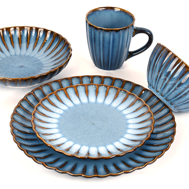 blue reactive glaze ceramic tableware