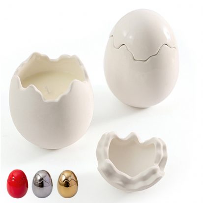 egg-shaped ceramic candle cups