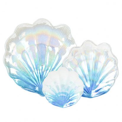 scallop shaped glass plates for sale