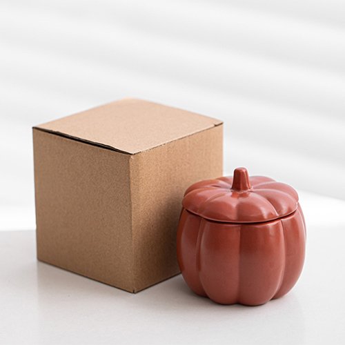 pumpkin designed ceramic wax jar