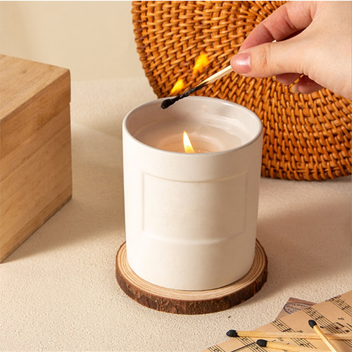 matte white ceramic candle holders