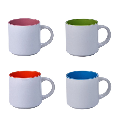 stackable ceramic mug with handle