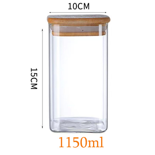 1000ml empty square tea storage jar