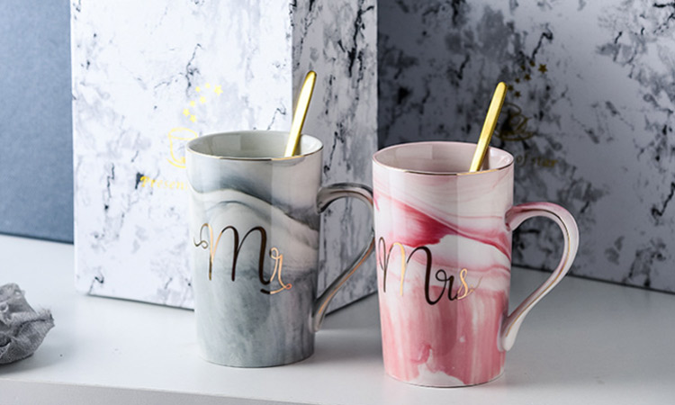 ceramic marble design mugs