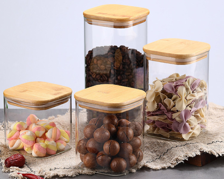 clear glass storage jars