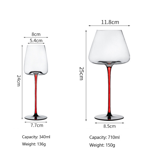 colored stem wine glasses