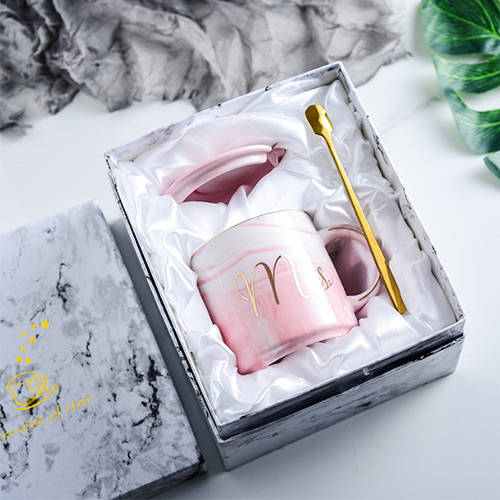 ceramic marble mugs gift box