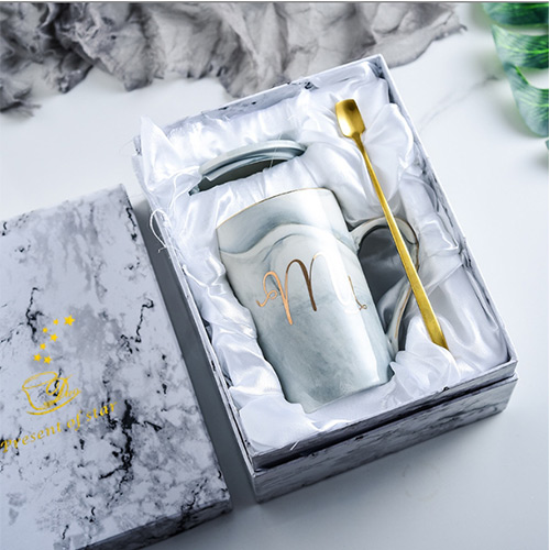 12oz marble ceramic mug with gift box