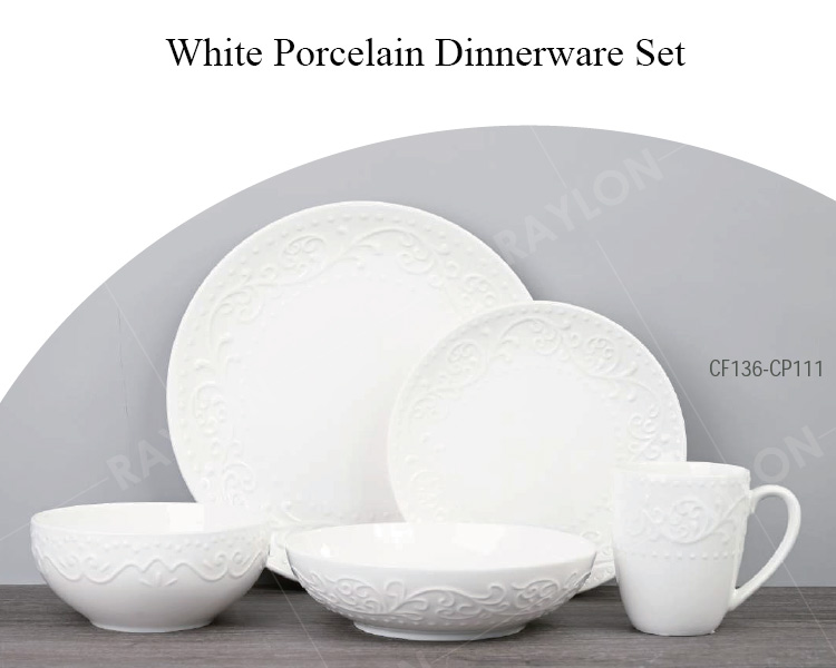 white porcelain dinnerware set